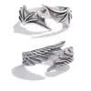 Retro Gothic Angel Devil Wings Couple Ring Party Punk Jewelry Antique Silver Adjustable Open Rings Women Men Finger Accessories G1125
