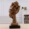 Tänkare statyer figure vardagsrum konst inredning möbler tystnad är en guld-europeisk skulptur vintage harts hantverk dekorationer 210414