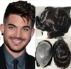 Straight Male Wigs 1b Grey Full PU Toupee 32mm Wave 12A Indian Virgin Remy Human Hair Units for Mens Fast Express Delivery