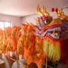 Stage Props Chinese etnische kleding 14m maat 4 voor 8 volwassen Chinese Dragon Dance Original Dragon Gold-Peculed Festival Celebration Costume