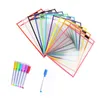 Storage Bags 10pcs/set Resuable Erase Pocket Reusable Sleeves Kid Write Wipe Tool Pock With Pen Holder Home Supplies