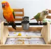 Rostfritt stål fågelvattenmatare Papegoja Pet Food Feeding Cups med klämma bur hängande skål dispenser phjk2104