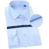 男性長袖ストライプソリッドフォーマルマンのシャツ8xlホワイトスクエアカラー快適な服210708