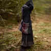 Johnature mulheres vintage primavera solta vestido com capuz v-pescoço de manga cheia mulheres roupas sólidas cor vestidos 210521