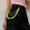 Cinture da donna estate alla moda coreana pantaloni fluorescenti a catena in marchio marchio hip-hop in vita appeso jeans punk char cha