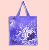 DHL100PCS sacos de compras mulheres poliéster oxford floral imprime grande capacidade bolsa dobrável mistura cor