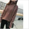 Spring Autumn Female Sweater Light Full Sleeve Turtleneck Casual Style Streetwear Pullover for Women Y1110