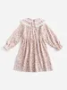 Girls Ditsy Floral Flounce Sleeve Lace Detail Statement Collar Dress SHE