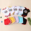 Conjuntos de ropa de verano para niños, mameluco, pantalones cortos, conjuntos para bebés, conjunto de pantalones de dos piezas M3458