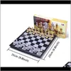Leisure Sports Sports Games Outdoors Drop dostawa 2021 Medieval International Set z Chessboard 32 Gold Sier Games Piece 3080387