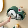 Portarrollos de papel higiénico, caja de almacenamiento creativa de pañuelos de caracol, organizador de toallas faciales multifuncional montado en la pared para cocina y baño