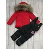 Conjuntos de roupas Boys Inverno Down Jacket Meninas Casaco Kids Thicken Natural Parka Toddler Snowsuit com pele natural 2-8years -30Degree