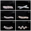 Miallo Fashion Barrette Cubic Zirconia Leaf Hair Clips for Women Accessories Bridal Wedding Hair Jewelry Party Bride Headpiece