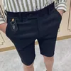 Mode Kurze Männer Anzug Hosen Business Formale Kleid Hosen Casual Slim Fit Streetwear Hosen Büro Sozialen Männlich Slothing 210527