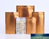 100 stks Clear Front Gold Terug Doorschijnend Zipper Tas Warmte Afdichting Plastic Huisdier Eten Noten Thee Koffie Spice Granen Gouden Pouches Fabriek Prijs Expert Design Quality