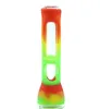 2022 NEW 10pcs lot printing smoking pipe portable colored silicone tobacco pipes oil water hose