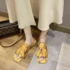 Terlik Vintage Çiçek Kadın S Peep Toe Düz Ev Ayakkabı Saçaklı Lazy Sandal Kadın Artı Boyutu için Zapatillas de Mujer 220304