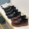 2021 Spring Latest Women Luxury Designer Dress Shoes Fashion Platform Retro Loafers Classic Round Toe Leather Shoe Size 35-40 Q-64