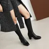 Stiefel Große Größe Einfache Farbe Oberschenkel Hohe Knie Über Die Frauen Damen Stiefel schuhe Frau Winter