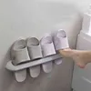 Bathroom Slippers Rack Wall-Mounted Plastic Shoe Storage Simple Daily Double 211112