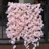 パーティージョイ2ピース144 1.8m人工桜の花の花輪の偽の絹の花ぶくぶら下がっているパーティーウェディングアーチの家の装飾210925