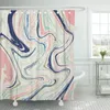 Duschvorhänge Aquarell Marmor Marmor Muster abstrakte Flüssiglackvorhang Wasserdichte Stoff 60 x 72 Zoll Set mit Haken