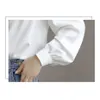 Белая блузка Женщины Новый слойный рукав Однорассудные рубашки Женщина Плюс Размер Излияния Элегантная Блуза Офис Офис Женская Одежда 210412