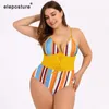 Винтаж Ретро Плюс Размер Купальники Женщины Купальник Push Up Monokini Большие Купальники Костюмы Beachwear Плавательный Костюм 210521