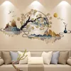 Muurstickers Chinese stijl inkt schilderij landschap sticker ginkgo boom home decor art decal muurschildering woonkamer behang