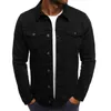 Men's Jackets Fashion Men Denim Techwear Jean Jacket Coat Autumn Spring Pocket Casual Long Sleeve Slim Fit Outwear Solid Tops