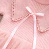 Outono menina camisola de bebê tricotada vestido crianças vestido de camisola quente para meninas infantil inverno casual manga longa princesa vestido q0716