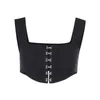 Traf Crop Tank Tops For Girls Corset Top Y2k Women Gothic Clothing Vintage Aesthetic Sexy Chest Binder Bra 25544A 210712
