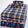 Męska krata flanelowa koszula z długim rękawem dorywczo Koreański Slim biznesowe sukienki Formalne Mężczyźni Wysokiej Jakości Check Blusa social shirt XXXL 210609