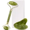 a forma di cuore 100% grado A rullo di giada verde viso viso collo massaggiatore dimagrante kit guasha gua sha saldatura metallo senza rumore telaio in lega di zinco