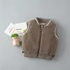 0-4 year baby boy clothing autumn winter casual Solid cartoon kid children jacket outerwear coat vest 210615