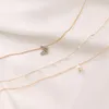 2021 mode chaîne papillon colliers couleur or imitation perle collier tour de cou bijoux pour femmes cadeau