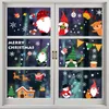 Wesołych Świąt Bożego Narodzenia Szkło Elektrostatyczne Naklejki Santa Claus Dekoracja Rok Dom Prezent dla dziecka 211025