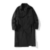 Корейский стиль зимний теплый плащ траншея пальто мужской улицы Windbreaker Trenchcoat мужчины сплошные деловые повседневные свободные длинные пальто 211106