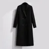 Gilets pour femmes, vêtements d'affaires, manteau en laine épaisse en coton, mi-long, Style coréen, au-dessus du genou, noir, Slim Fit, hiver Stra22