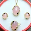 Jadeiry verde rosa jade 925 colar de prata esterlina / brincos / anel conjuntos de jóias para mulheres negras sexta-feira ofertas pulseira, brincos colar