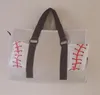 Borse da esterno Borsa da spiaggia 7 pezzi Borsa grande in tela Borsa da baseball per palline da softball per bambini e ragazze giovani