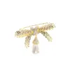 Pave Cubic Zirconia Pearl Bowknot Brooches Fashion Suit Pins 2021 Arrival Korea Design Brand Wedding Corsage Accessories