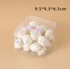 9.5 * 9.5 * 6.5 cm Plastik Gıda Sınıfı PS Temizle Kek DIY Çerezler Kutusu Bisküvi Paketleme Şeker Kutusu Konteyner RRF12977