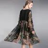 Casual Dresses Chiffion Dress Lady Plus Size Summer Spring 2021 Women Floral Print Elegant Patchwork Basic Chiffon Female