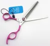 Joewelle Hair Scissors 3 stks / set van 7,0 inch roze elastische verfhandvat 440c roestvrij staal 62HRC met case