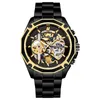 ForSining Golden Gear OpenWork Steampunk Racing Sport Militär design Vattentät MES MEKANISK SKELETON Watch Top Brand Clock WR9360862