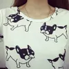 Zomer katoen t-shirt vrouwen hond print schattige Franse bulldog bedrukte korte mouw tops voor tee wit roze blauw T06201W 210421