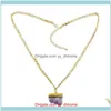 Hängsmycken juvelryfashion rock lång guldkedja hänge halsband natursten lila kristallhalsband för kvinnor smycken droppleverans 2021