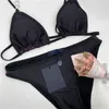 Сексуальная буква черные женщины бикини цветочные два куска купальные костюмы летняя партия личности купальники без спинки праздник купальника