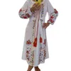 Jastie Ethnic Floral Embroidery Midi Dress Women Boho Tassel Lantern Long Sleeve Dress Autumn Casual Beach Vestidos tunic robe 210419